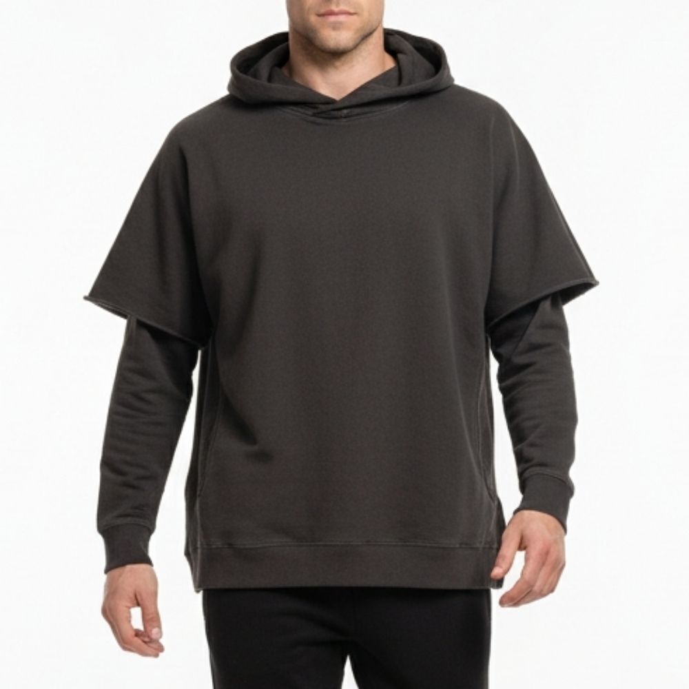American Fighter Charcoal Layered Hoodie Shirt